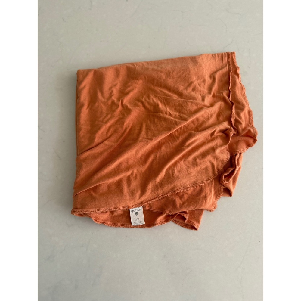 Kate Quinn Burnt Orange Bamboo Viscose‎ Swaddle Blanket Lettuce Edge O/S